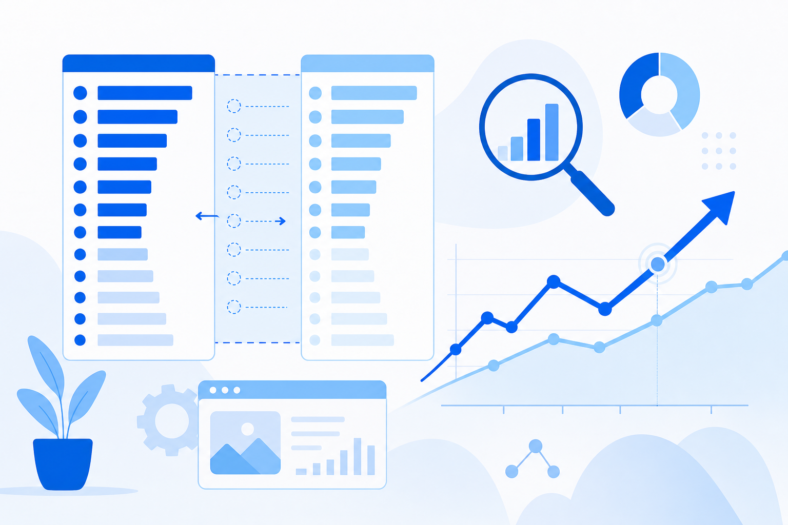 Competitor keyword gap analysis chart